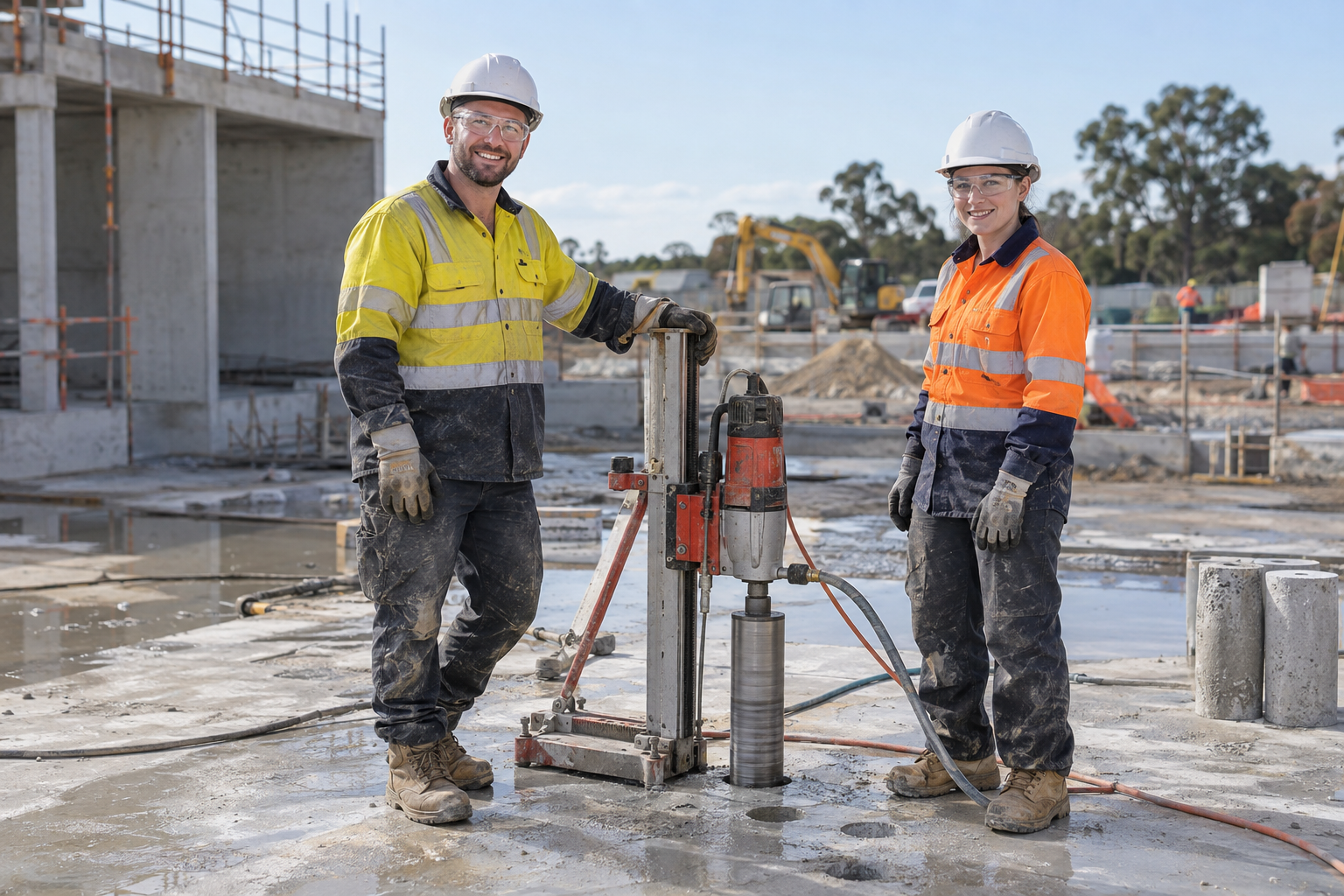 The Laroi Concrete Cutting team on site, ready for the next job